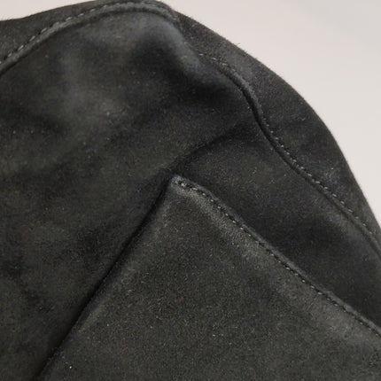 Fendi Mamma Baguette Black Suede Leather Red Buckle