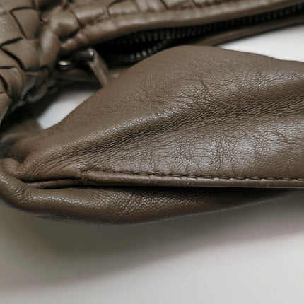 Bottega Veneta Belly Hobo Intreccio Leather Grey Large 54cm