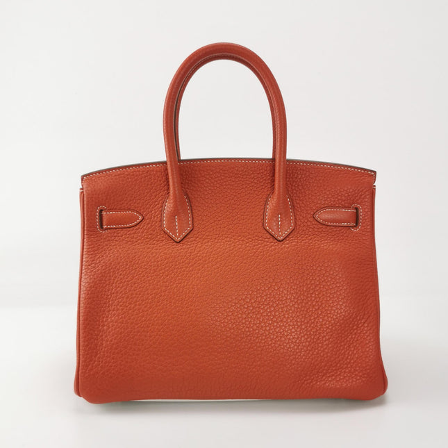 Hermes Birkin 30 Togo Leather Orange 9M Sanguine and White Palledium Hardware 2010