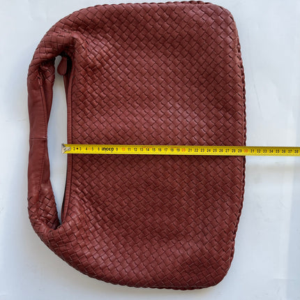 Bottega Veneta Veneta Hobo Medium Brick Red Intrecciato Leather Bag 47cm