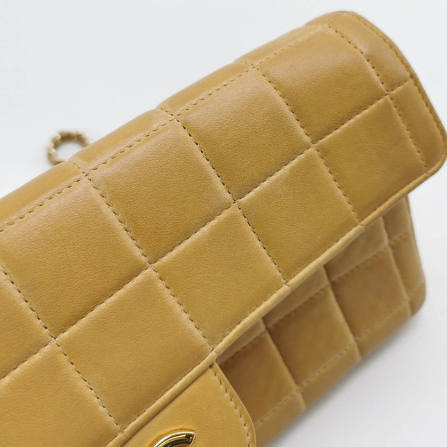 Sold Chanel East West Chocolate Bar Beige Leather