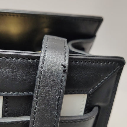 Saint Laurent Sac De Jour Small Black and White Striped Leather Handbag