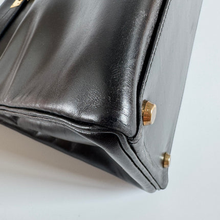 Hermes Kelly 32 Retourne Black Box Leather Gold HW 1987