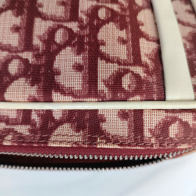 Dior No. 1 Trotter Pochette Clutch Red Oblique Canvas White Patent Leather