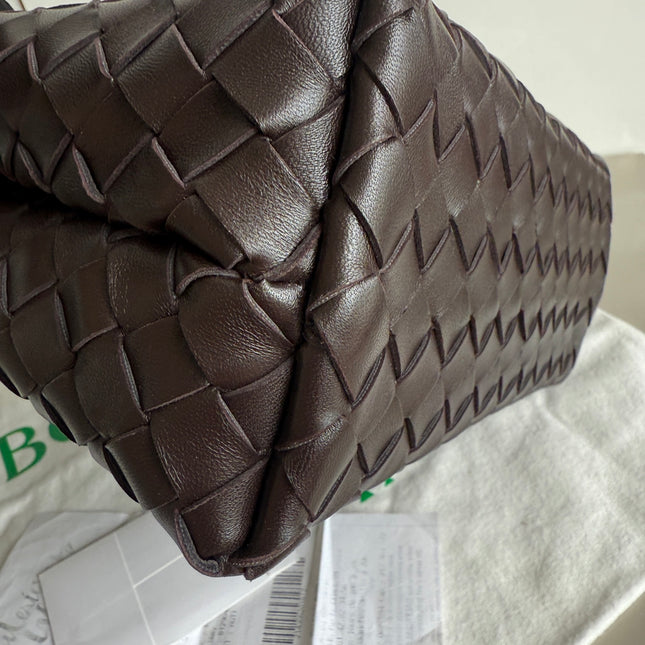 Bottega Veneta Small Andiamo Fondant Dark Chocolate Brown Intrecciato Handbag