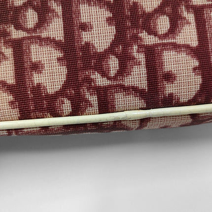Dior No. 1 Trotter Pochette Clutch Red Oblique Canvas White Patent Leather