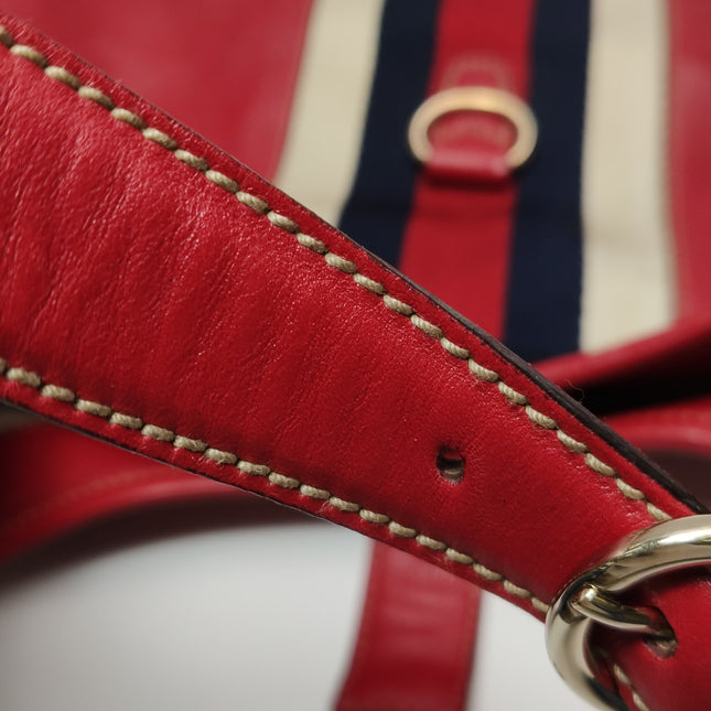 Gucci Jackie Vintage Bouvier Hobo Red Leather with Web Accent