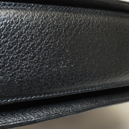 Gucci Bamboo 1947 Small Black Grained Leather Top Handle Bag