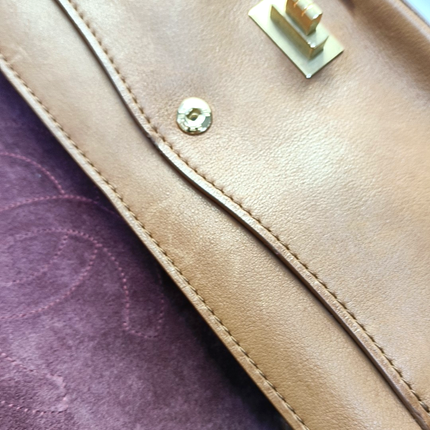 Chanel Nude Medallion 2.55 Reissue Brown Calfskin Double Flap Bag Gold Chain 2017
