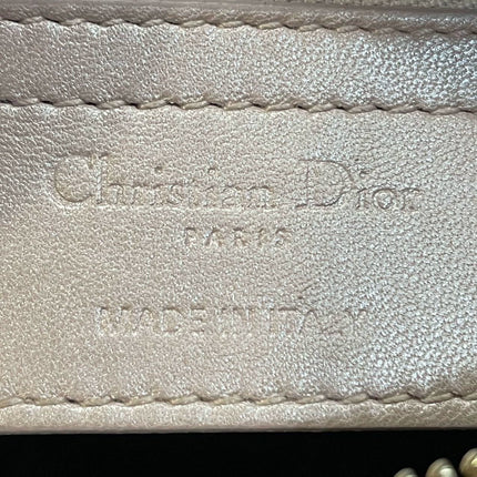 Lady Dior Medium Handbag Pearlescent Pink Cannage Leather Gold Hardware
