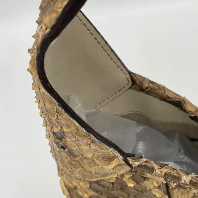 Gucci Jackie Vintage Camel Python Leather Rare