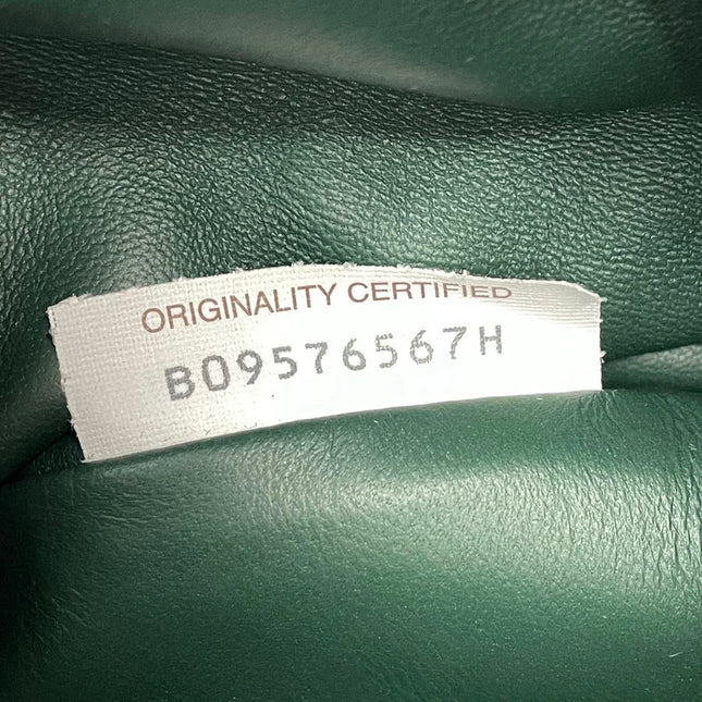 Bottega Veneta Pouch Large Intrecciato Dark Green Calfskin Leather Clutch