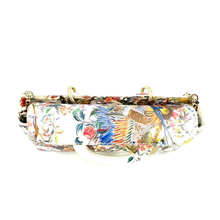 Lady D-Joy Medium Bird and Flower Embroidery Calfskin Leather