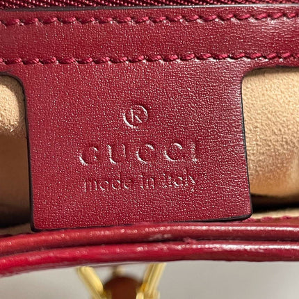 Sold Gucci Jackie 1961 Red Leather Bag Small with Adjustable Strap