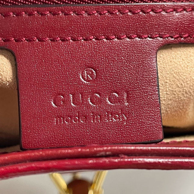 Sold Gucci Jackie 1961 Red Leather Bag Small with Adjustable Strap