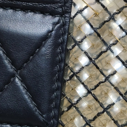 Bottega Veneta Cabat Large Intreccio Transparent Leather and PVC Tote Bag