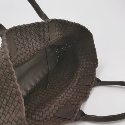 Bottega Veneta Cabat Tote Intreccio Leather Milk Chocolate Brown 40cm
