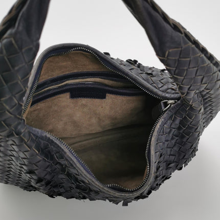 Bottega Veneta Veneta Hobo Midnight Dark Navy Intrecciato Leather Bag 40cm