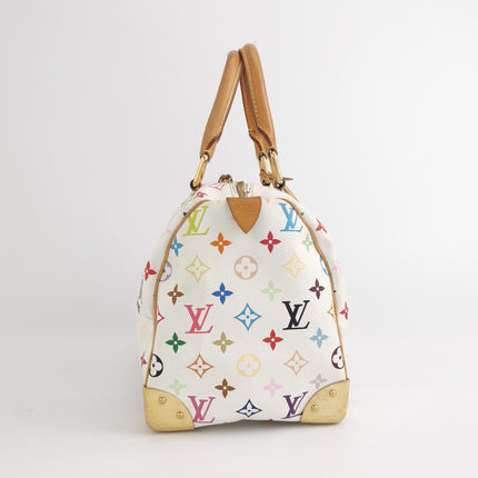 Louis Vuitton x Takashi Murakami Speedy 30 Lock White Multicolor