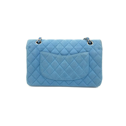 Chanel Timeless Classic Flap Medium Light Blue Caviar Leather Silver Hardware