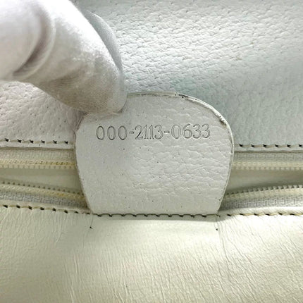 Gucci Bamboo 1947 Medium Vintage White Grained Leather With Strap