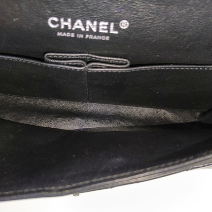 Chanel Classic Flap Medium Black Patent Leather Silver Hardware