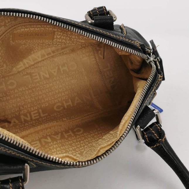 Sold CHANEL Calfskin Leather Tassel Medium Black Bowler bag