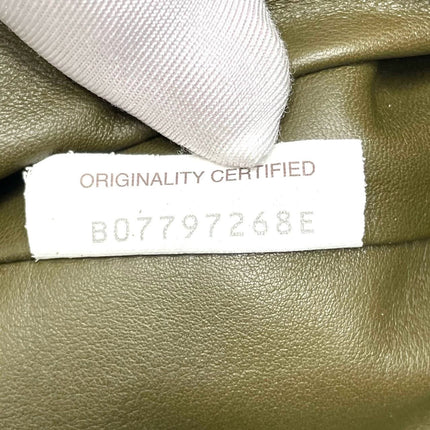 Bottega Veneta Pouch Calfskin Leather Dark Green Large