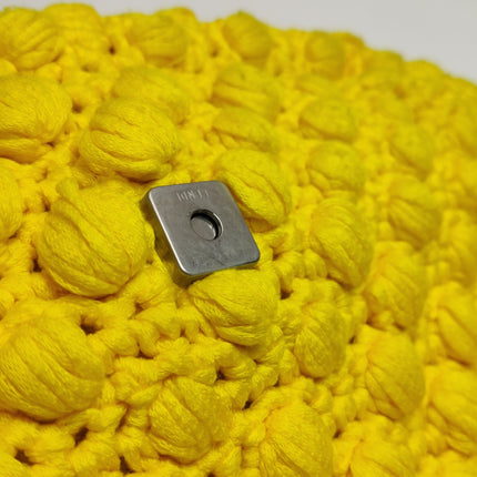 Fendi Mamma Baguette Bag Yellow Crochet Shoulder Bag