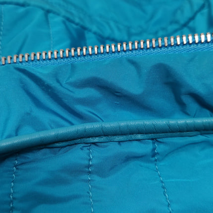 Chanel Blue Quilted Nylon Puffer Jumbo Flap Bag Chain Strap