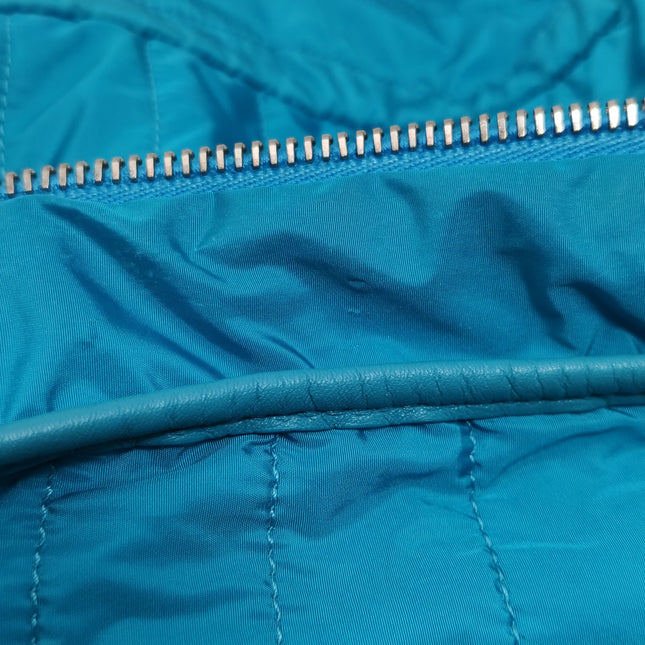 Chanel Blue Quilted Nylon Puffer Jumbo Flap Bag Chain Strap