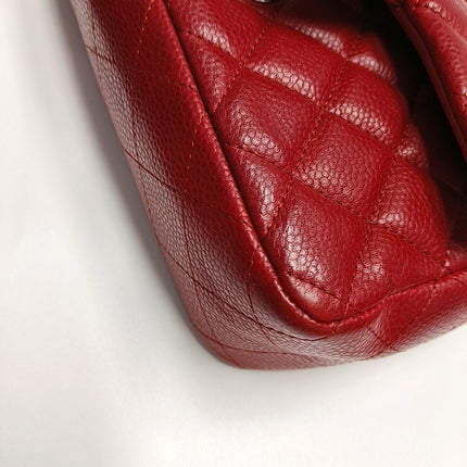 Chanel Classic Flap Rectangular Mini Red Caviar Leather Silver Hardware
