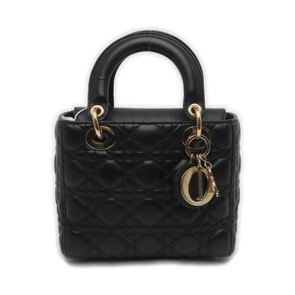 Lady Dior Small My Abcdior Black Lambskin Leather-Luxbags