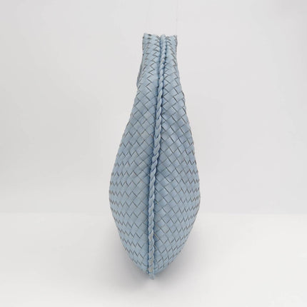 Bottega Veneta Veneta Hobo Medium Baby Blue Intrecciato Leather Bag 43cm