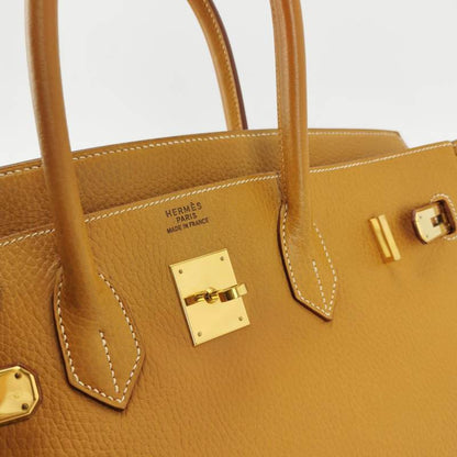 Hermes Birkin 35 Gold Calfskin Leather Gold Hardware 1999