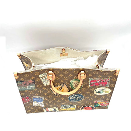 Louis Vuitton OnTheGo Large Hotel Labels Brown Monogram Crossbody Tote