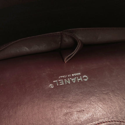 Chanel Classic Flap Maxi Black Caviar Leather Double Flap Sliver Hardware