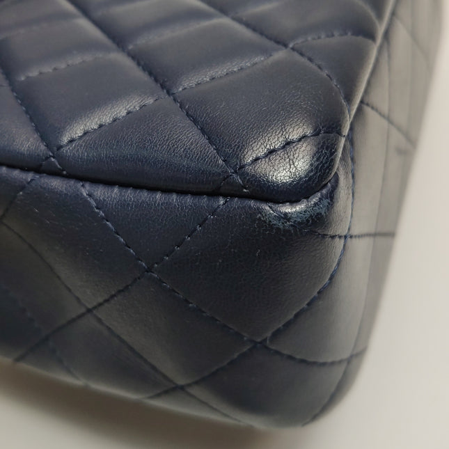 Chanel Classic Flap Mini 2020 Navy Lambskin Leather Silver Hardware