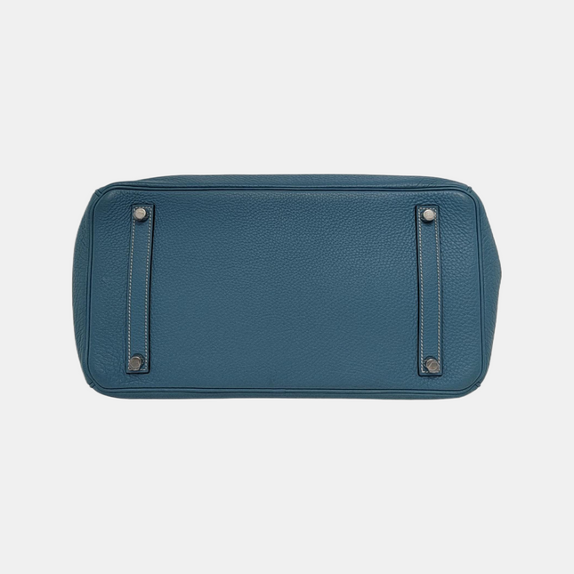 Hermes Birkin 35 Blue Jeans Calfskin Leather Palladium Hardware 2010