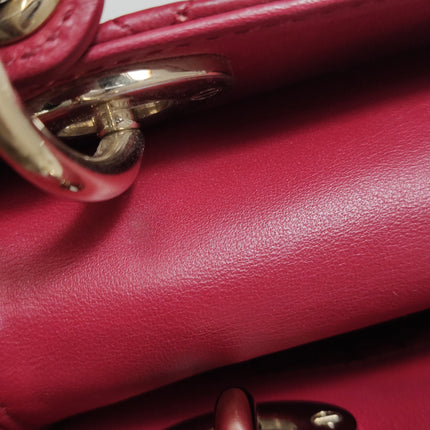 Lady Dior Mini 2020 Dark Red Lambskin Leather Gold HW Chain Strap