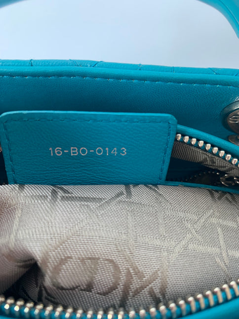Sold Lady Dior Medium Bag Blue Cannage Lambskin Leather