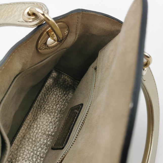 Sold Lady Dior Mini Supple Calfskin Leather Gold Cannage Handbag with Strap