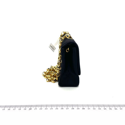 Chanel Diana Flap Bag Mini Black Silk Satin Bijou Chain