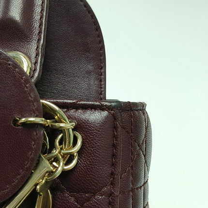 Lady Dior Small My Abcdior Purple Lambskin Cannage Leather Gold Hardware