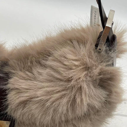 Fendi Baguette Soft Beige Fluffy Fur Shoulder Bag