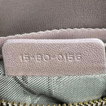 Lady Dior Mini 2019 Cuir d'agneau rose nacré avec chaîne dorée
