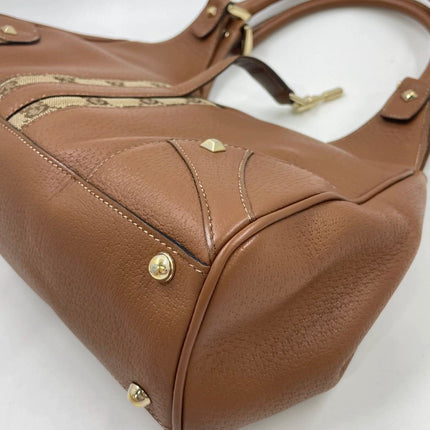 Gucci Piston Lock Brown Bardot Small Vintage Handbag