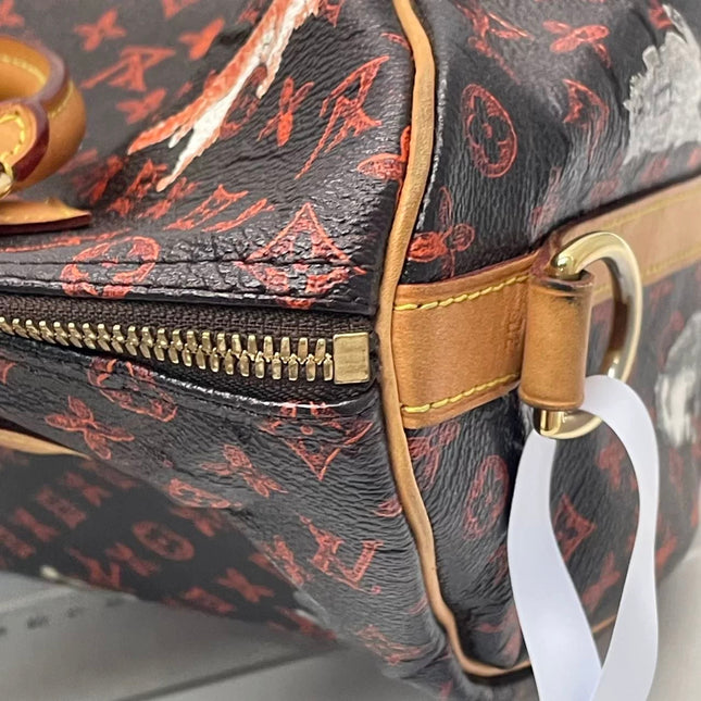 Louis Vuitton Speedy 30 Bandouliere Limited Edition Grace Coddington Catogram Brown