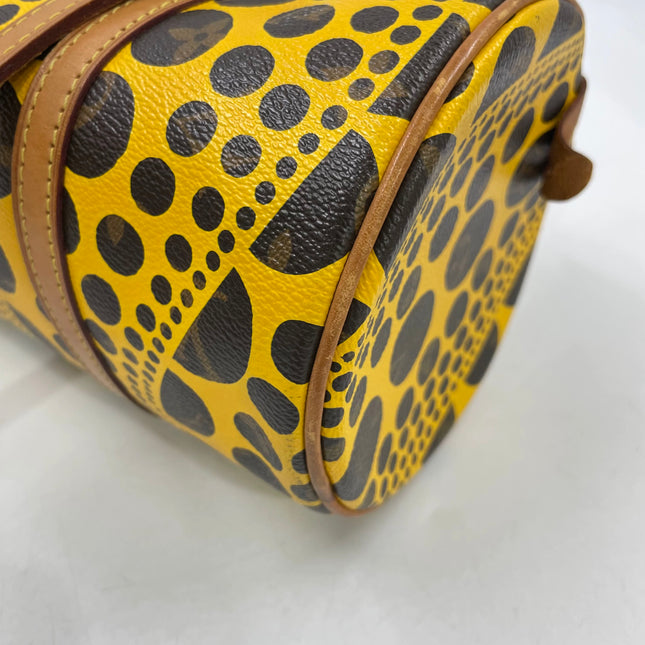 Louis Vuitton x Kusama Papillon 28 Yellow Polka Dots Handbag