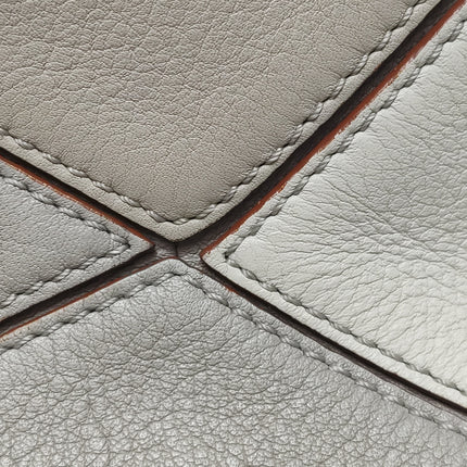 Loewe Puzzle Mini Tricolor Grey Calfskin Leather Crossbody Bag